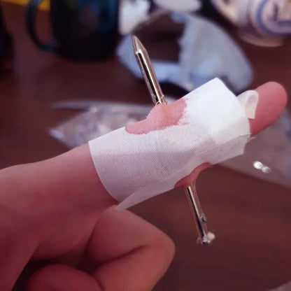 Fake Nail Through Finger Magic Trick | 5-Piece Bloody Prank Prop Set