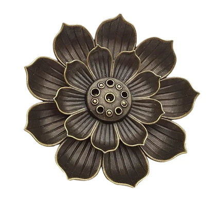 Porous Lotus Incense Holder Tray | Zen Metal Sandalwood Incense Burner Plate