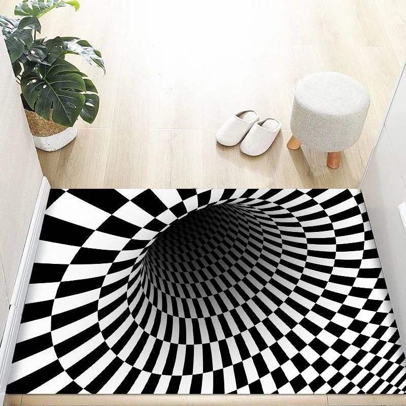VIKAMA Tapis de Sol 3D Effet Vertige en Velours Cristal  Durable et Facile à Nettoyer Tapis Antidérapant pour la Décoration Intérieure  Paillasson d'Entrée
