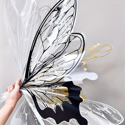40pcs Transparent Crystal Butterfly Wrapping Paper | Floral Bouquet Packaging Material