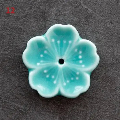 Ceramic Cherry Blossom Incense Burner | Home Decor Stick Holder