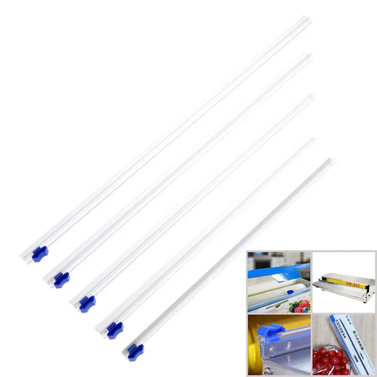 Food Cling Film Cutter and Stretch Wrap Dispenser with Sliding Blade | Plastic Wrap Organizer