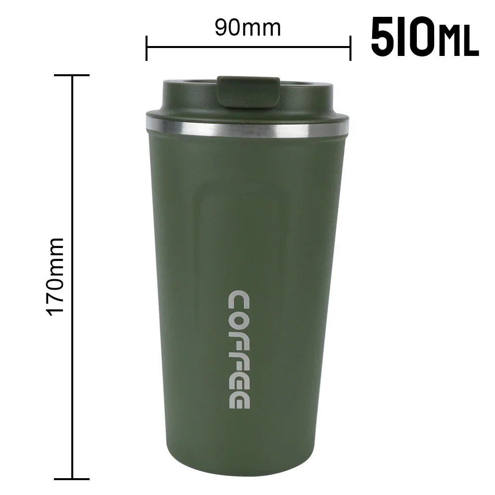 Double Stainless Steel Thermo Cafe Mug | Leak-Proof Travel Thermos for Coffee Tea