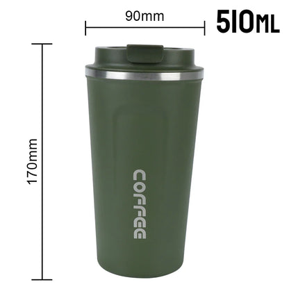Double Stainless Steel Thermo Cafe Mug | Leak-Proof Travel Thermos for Coffee Tea