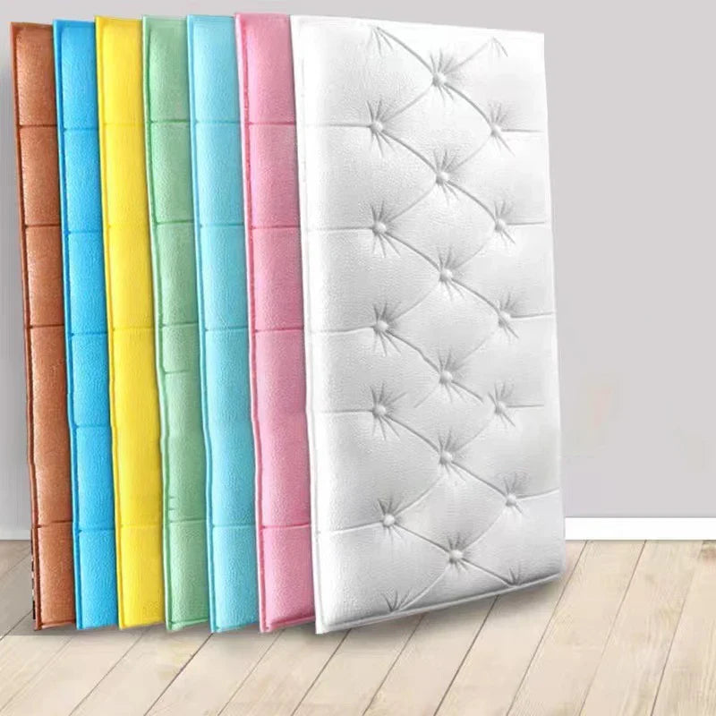 Anti-collision Foam Wallpaper Bedside Sticker | Self-adhesive Soft 3D Wall Padding for Children's Room