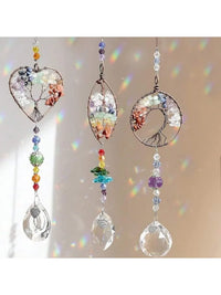 Attrape-soleil en cristal Arbre de Vie pour fenêtres, décorations à suspendre avec prismes pour la maison, l'intérieur, l'extérieur, la voiture, créant des arcs-en-ciel