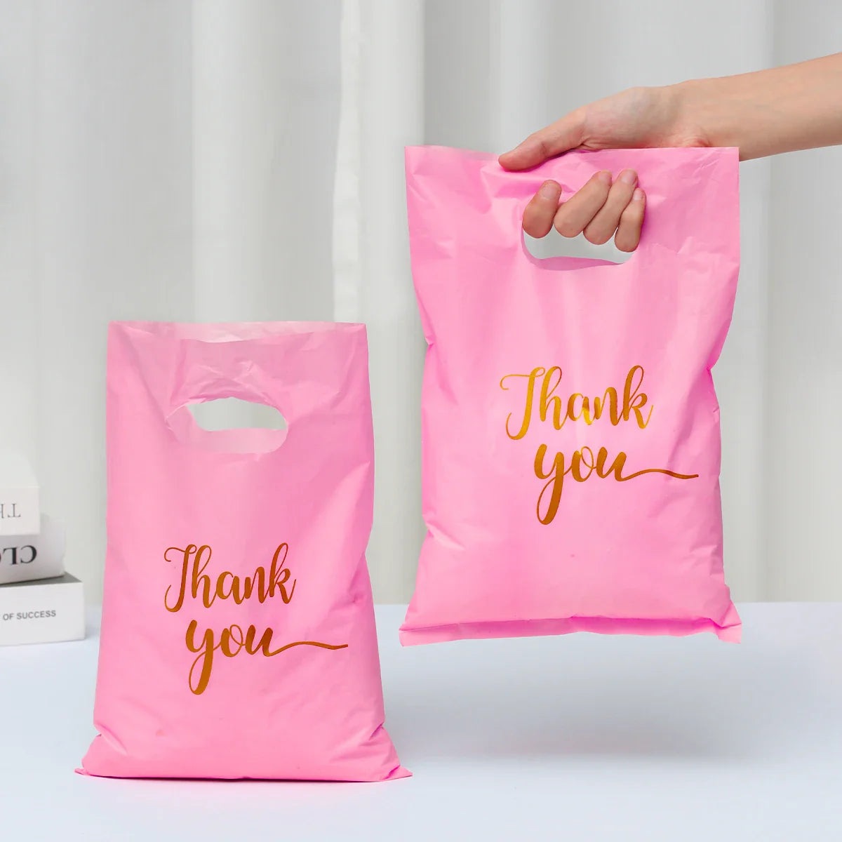 100 sacs de remerciement en plastique, sac cadeau, sac de courses, fourre-tout 20*30cm, sac cadeau pour anniversaire, mariage, fêtes, bonbons, biscuits