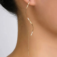 Spiral Drop Earrings for Women | Korean Fashion Wave Line Jewelry
