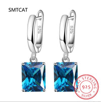 Square Gemstone Stud Earrings Set | 925 Sterling Silver Multi-Color Birthstone Earrings