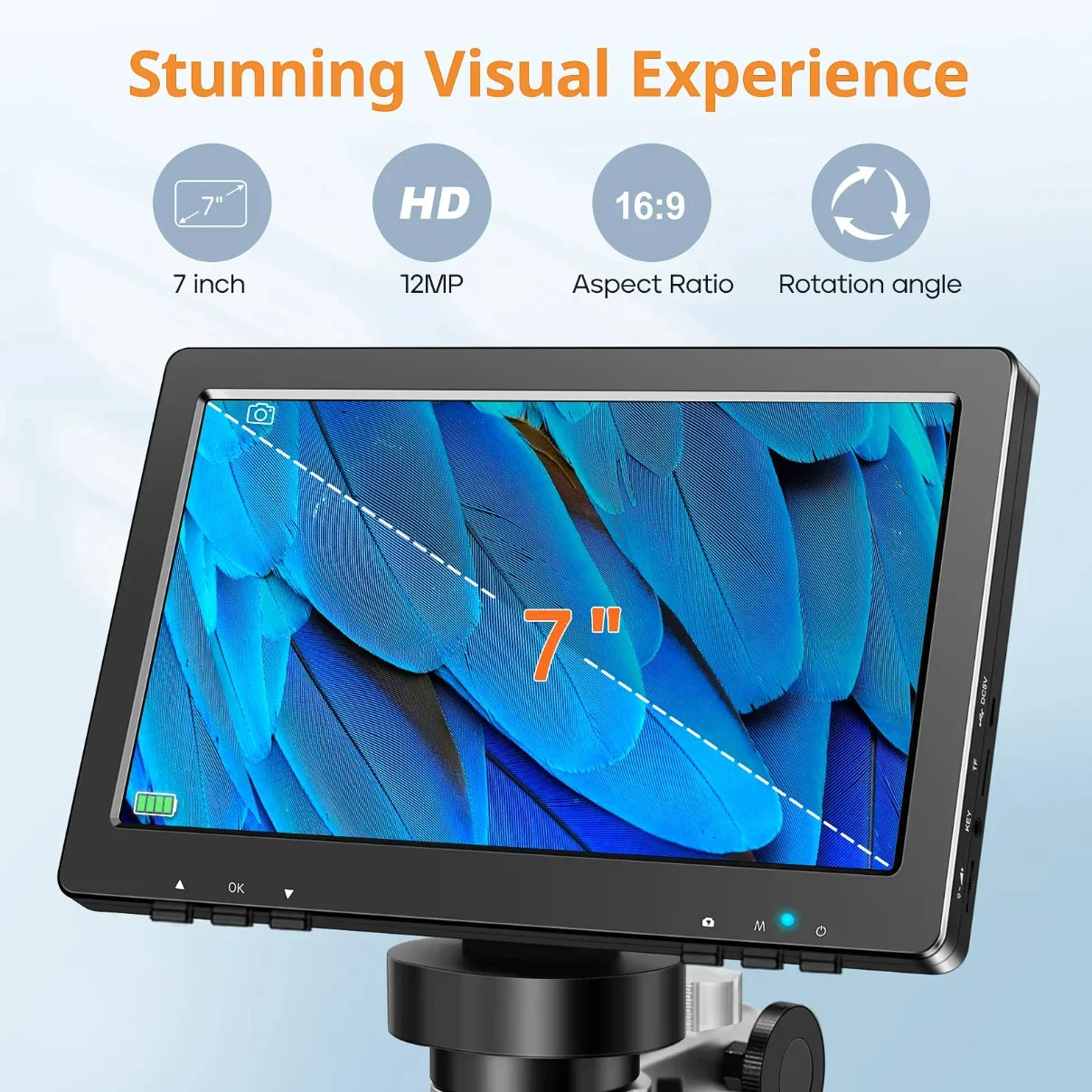 7 Inch Digital Microscope 1200X Coin Repair Camera with LED PC View