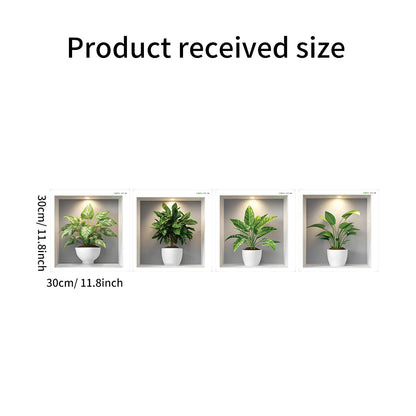 Green Plant Wall Stickers | Modern Home Decor Set