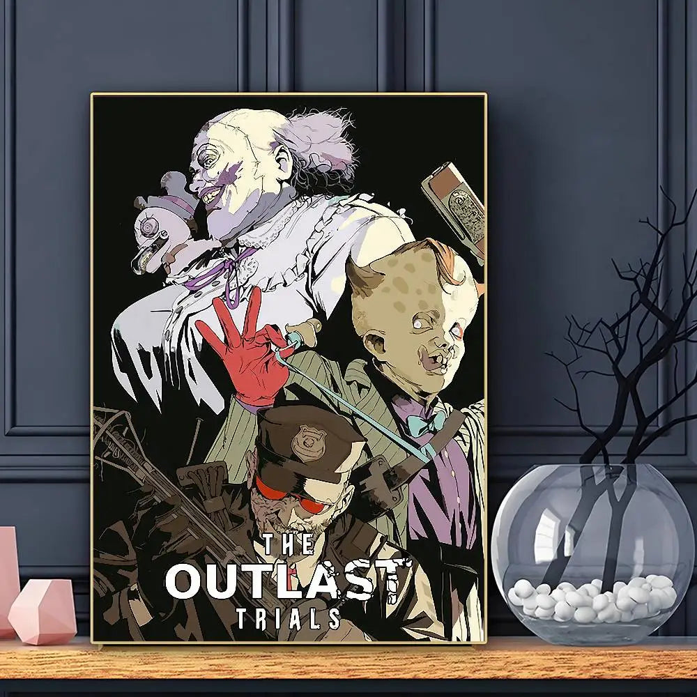 JUEGO The Outlast T-Trials Póster HD Arte Adhesivo de Pared Impermeable Decoración para el Hogar Sala de Estar Bar