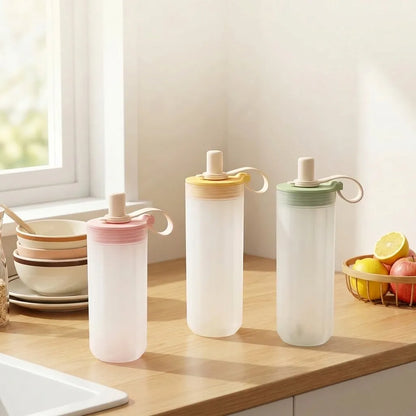 Clear Plastic Reusable Travel Mug | Leak-Proof Cup with Straw and Handle