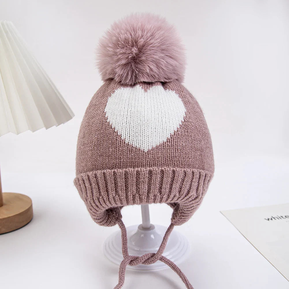 Baby Knitted Turban Hat with Pompom | Soft Acrylic Beanie for 0-3T