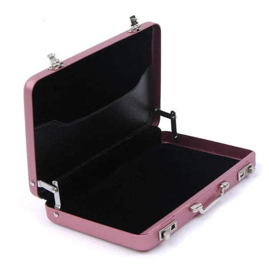 Caja de almacenamiento de aluminio, nueva, para tarjetas de visita, tarjetas de crédito, mini maleta, caja para tarjetas bancarias, organizador de joyas, rectangular
