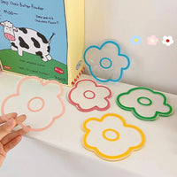 Flower Coasters Acrylic Waterproof Heat Insulation Anti Slip Coffee Cup Mats Cute Flowers Pads Kitchen Tableware Pad Decoration