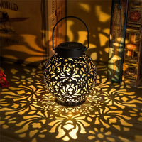 Outdoor Solar Garden Hanging Iron Art LED Light Waterproof Landscape Projection