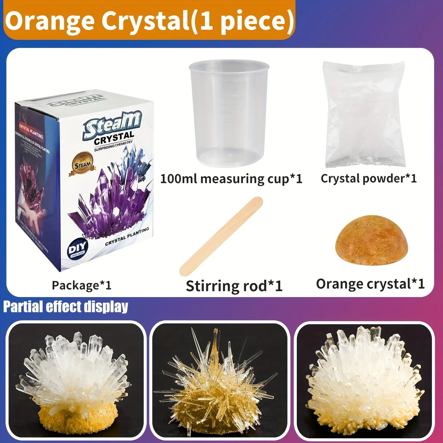 Crystal Growing Science Kit | DIY Educational STEM Toy for Kids