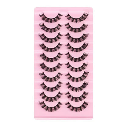 10Pairs 3D Mink Lashes Russian Strip Lash | Dramatic False Eyelashes for a Bold Look