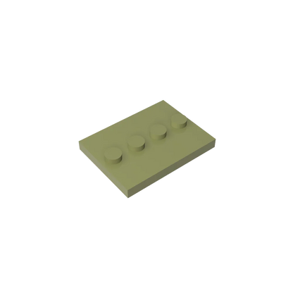 Gobricks GDS-980 Tile, Modified 3 x 4 with 4 Studs in Center | Compatible Building Block for DIY and MOC