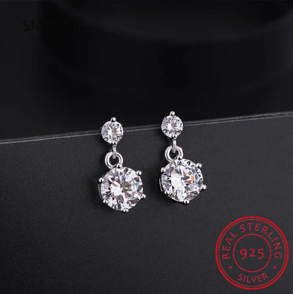VVS1 Moissanite Stud Earrings for Women | 925 Sterling Silver Round Cut