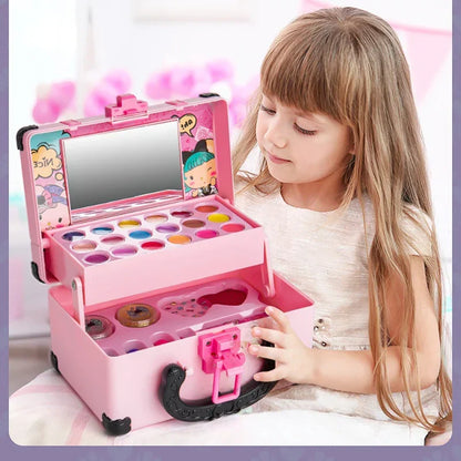 Kids Princess Makeup Kit Washable Non Toxic Cosmetic Set with Case