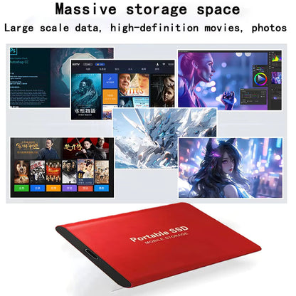 Unidad de estado sólido portátil de 2 TB (SSD) con USB 3.1 y USB-C