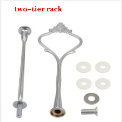 1/2/3 Tiers Zinc Alloy Crown Cake Stand Pillar Without Plate Desserts Fruits Cookie Rack Handle Wedding Party Accessories