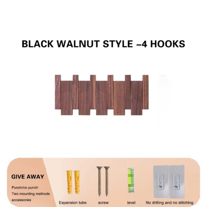 Wooden Piano Coat Rack Wall Mounted Solid Wood Hooks 4 6 8 Hook Organizer