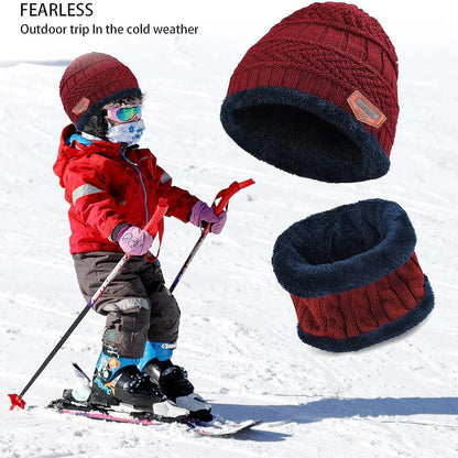 Kids Warm Knitted Hat and Scarf Set | Winter Accessories for Children