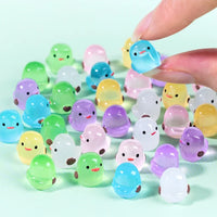 20-100Pcs Cartoon Luminous Chick Miniature Resin Figurines DIY Landscape Decoration Creative Home Decoration Accessories Gifts