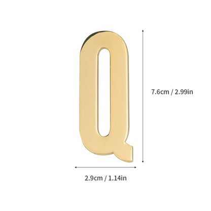1 pièce en métal auto-adhésive Numéro de maison, lettres de l'alphabet anglais pour plaque de porte d'appartement, autocollants de numéro de boîte aux lettres de table 7*3cm
