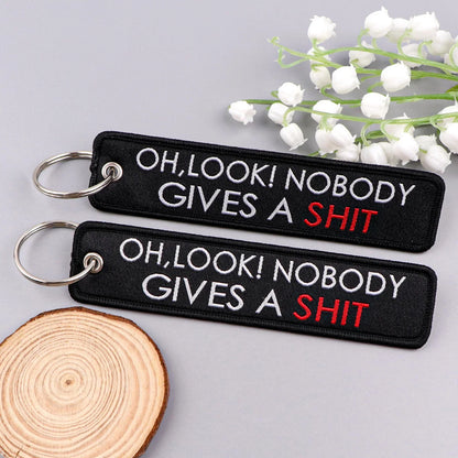 Spanish Quotes Embroidery Key Tag | Motorcycle Keychain for Men