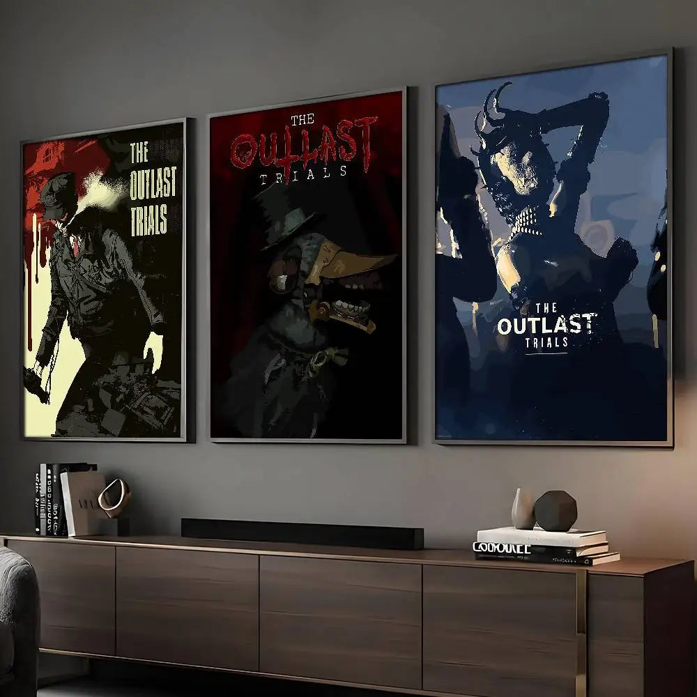 JUEGO The Outlast T-Trials Póster HD Arte Adhesivo de Pared Impermeable Decoración para el Hogar Sala de Estar Bar