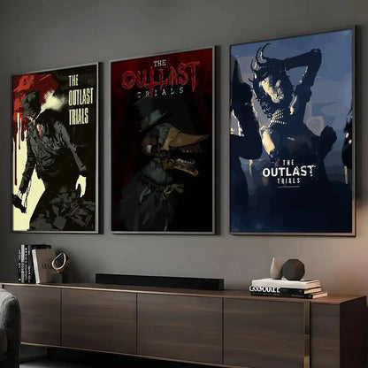 JUEGO The Outlast T-Trials Póster HD Arte Adhesivo de Pared Impermeable Decoración para el Hogar Sala de Estar Bar
