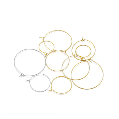 20-Piece Gold Stainless Steel Hoop Earring Wires | Bulk Jewelry Making Supplies