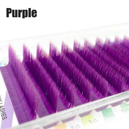 NATUHANA L/LU Curl Auto Fan Colored Lashes | Easy Fan Color Eyelash Extension