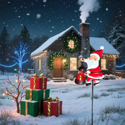 Lumières de bouilloire solaires de Noël, lumières de bouilloire de Père Noël décoratives pour pelouse de jardin, lampes solaires LED de nuit, décoration extérieure