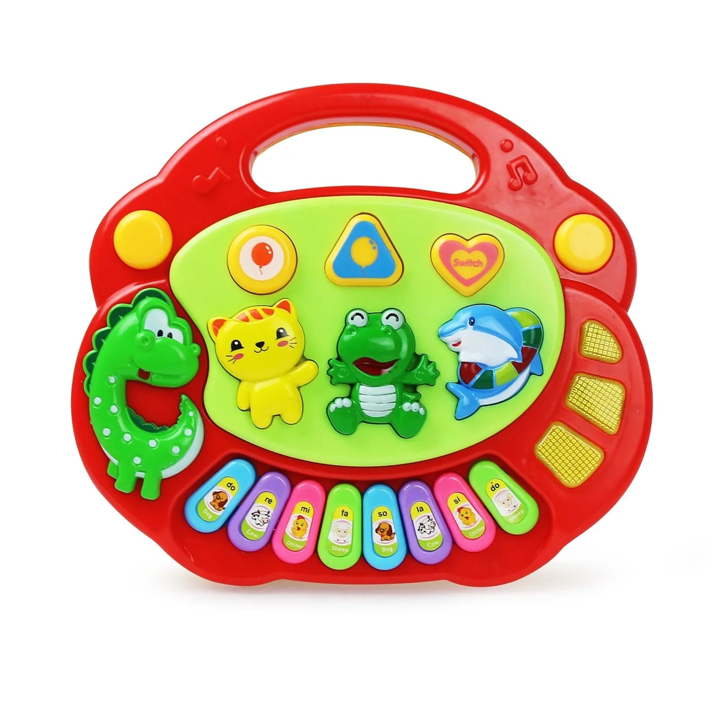 Jeu de piano-clavier de dessin animé pour enfants avec musique lumineuse clignotante Sons d'animaux Jouets musicaux pour bébés Jouets éducatifs Cadeaux pour enfants