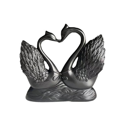 1 Piece of Simple and Modern Heart-To-Heart Couple Swan Statue Ornament, Romantic Love Home Decoration, Romantic Art Sculpture for Living Room Tabletop