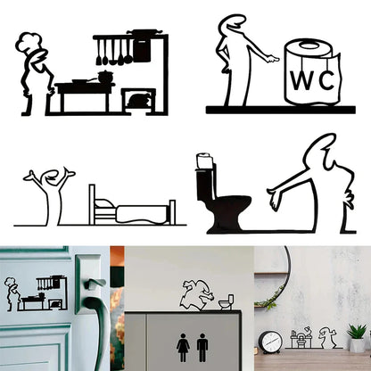La Linea Minimalist Line Art Stickers | Modern Home Decor Door Decal