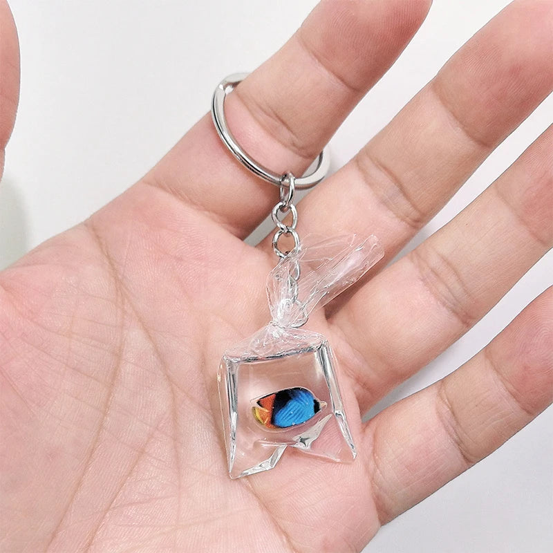 Creative Simulation Goldfish Keychain | Transparent Carp Pendant for Backpack
