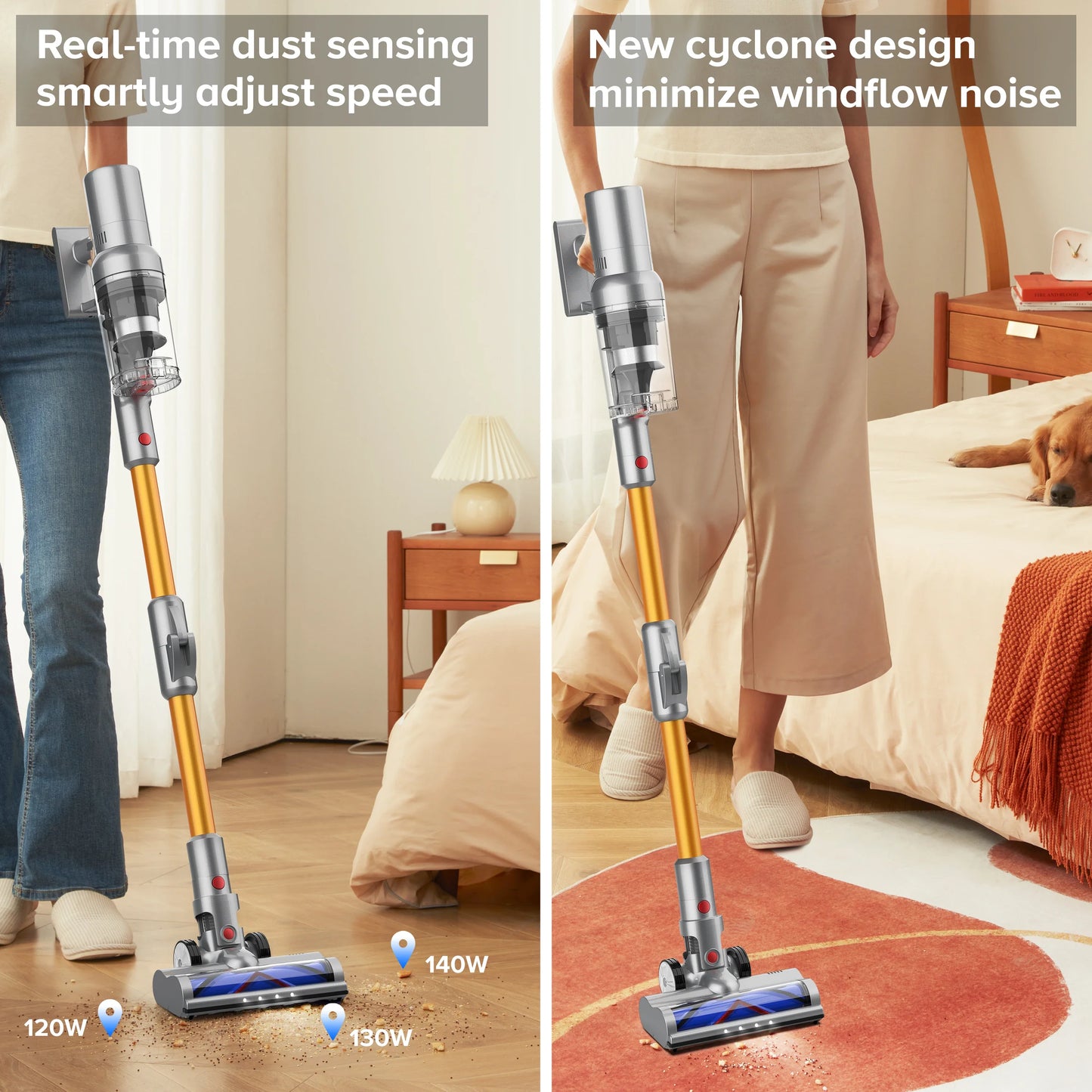 Aspirateur à main sans fil 27000Pa, capteur intelligent de vitesse automatique pour la maison