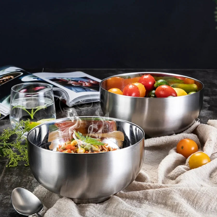 Bol à nouilles en acier inoxydable de haute qualité pour la maison, bol à soupe instantané esthétique, grand bol à riz et à salade de style coréen