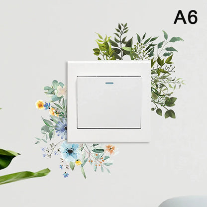 Plant Flower Switch Wall Sticker | Self-Adhesive PVC Wall Decal