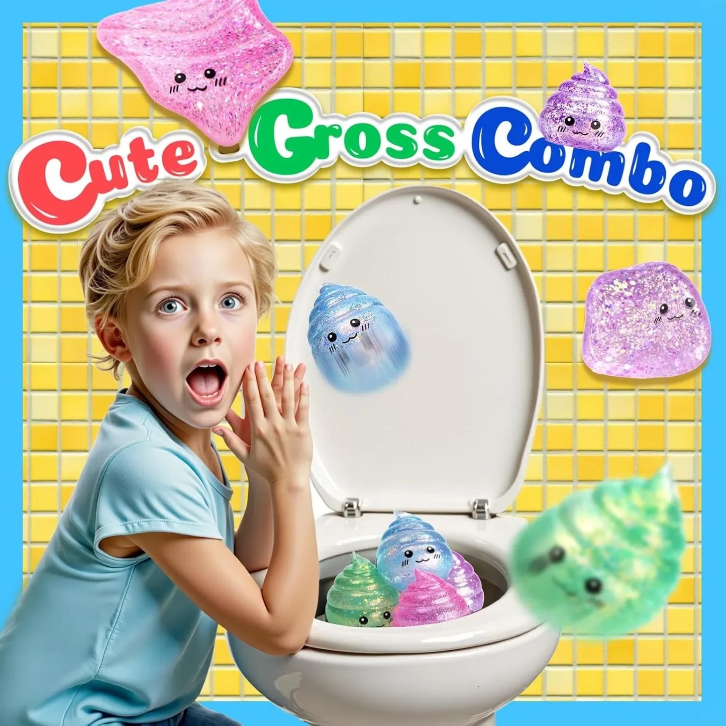 Squishy Poo Stress Ball | Novelty Glitter Fidget Toy for Stress Relief