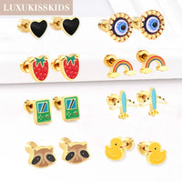 Cute Acrylic Animal Stud Earrings | Surgical Steel Hypoallergenic Earrings for Women and Girls