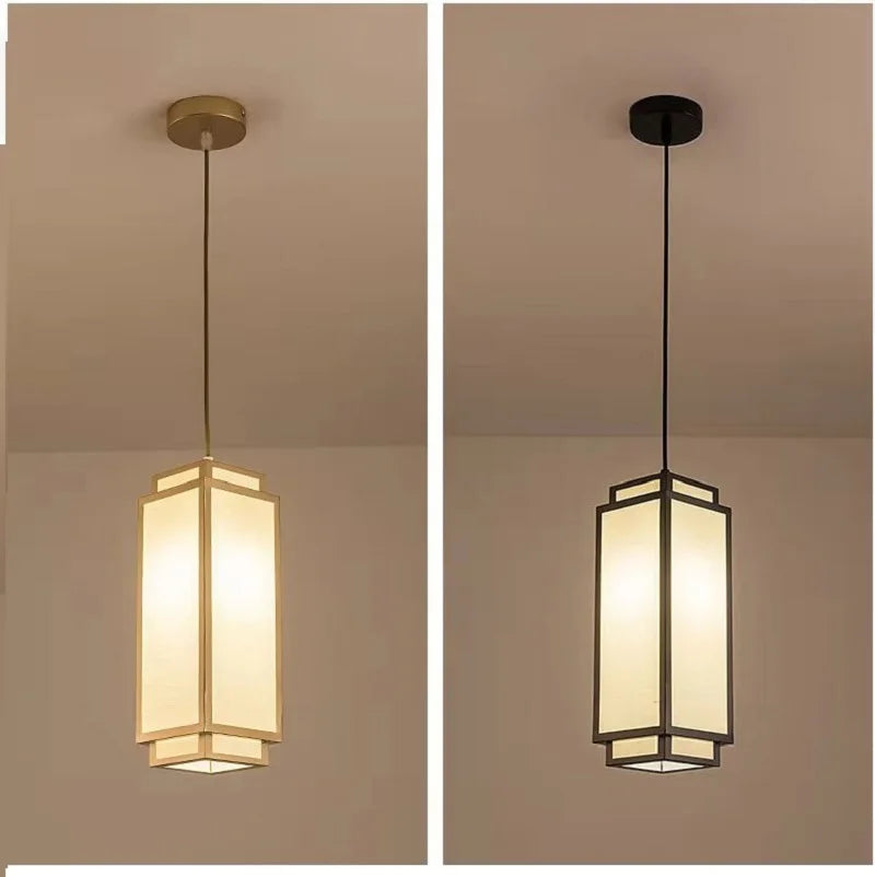 Nouveaux pendentifs chinois pour salon, salle à manger, allée, entrée, luminaires en tissu pour plafonnier moderne