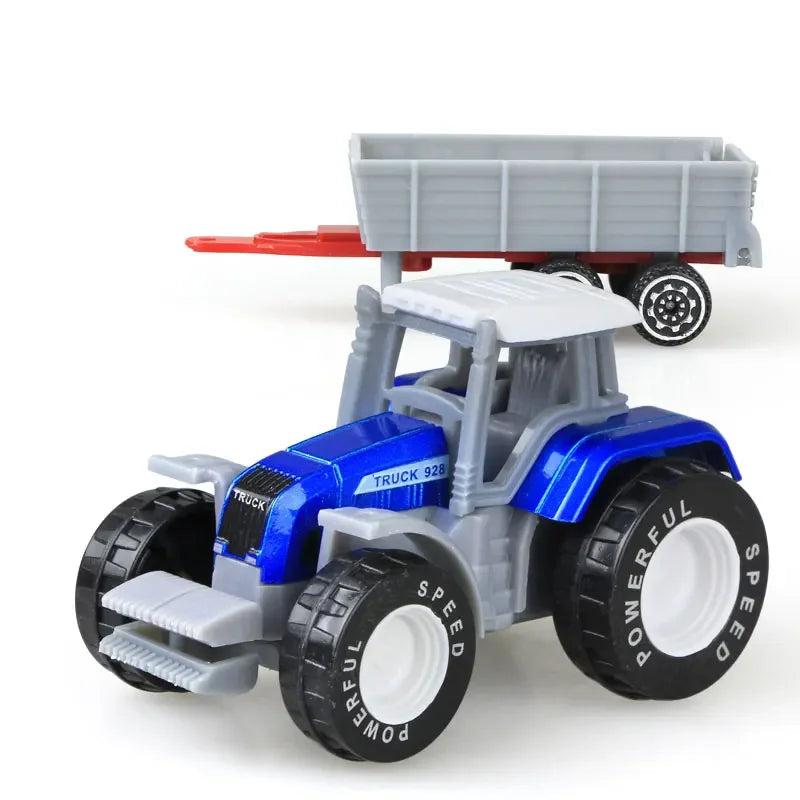 1pc Véhicule de ferme moulé sous pression Tracteur Voiture d'ingénierie Tracteur Jouets Modèle Mini Voiture Modèle de voiture d'ingénierie pour Enfants Cadeau de Noël