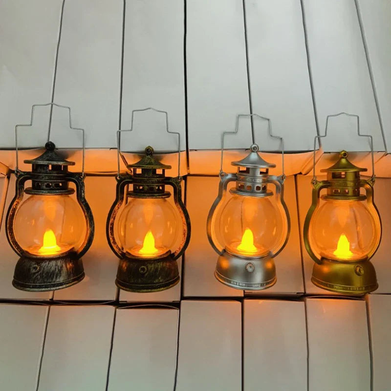 Vintage Halloween LED Oil Lamp | Battery-Powered Retro Lantern
